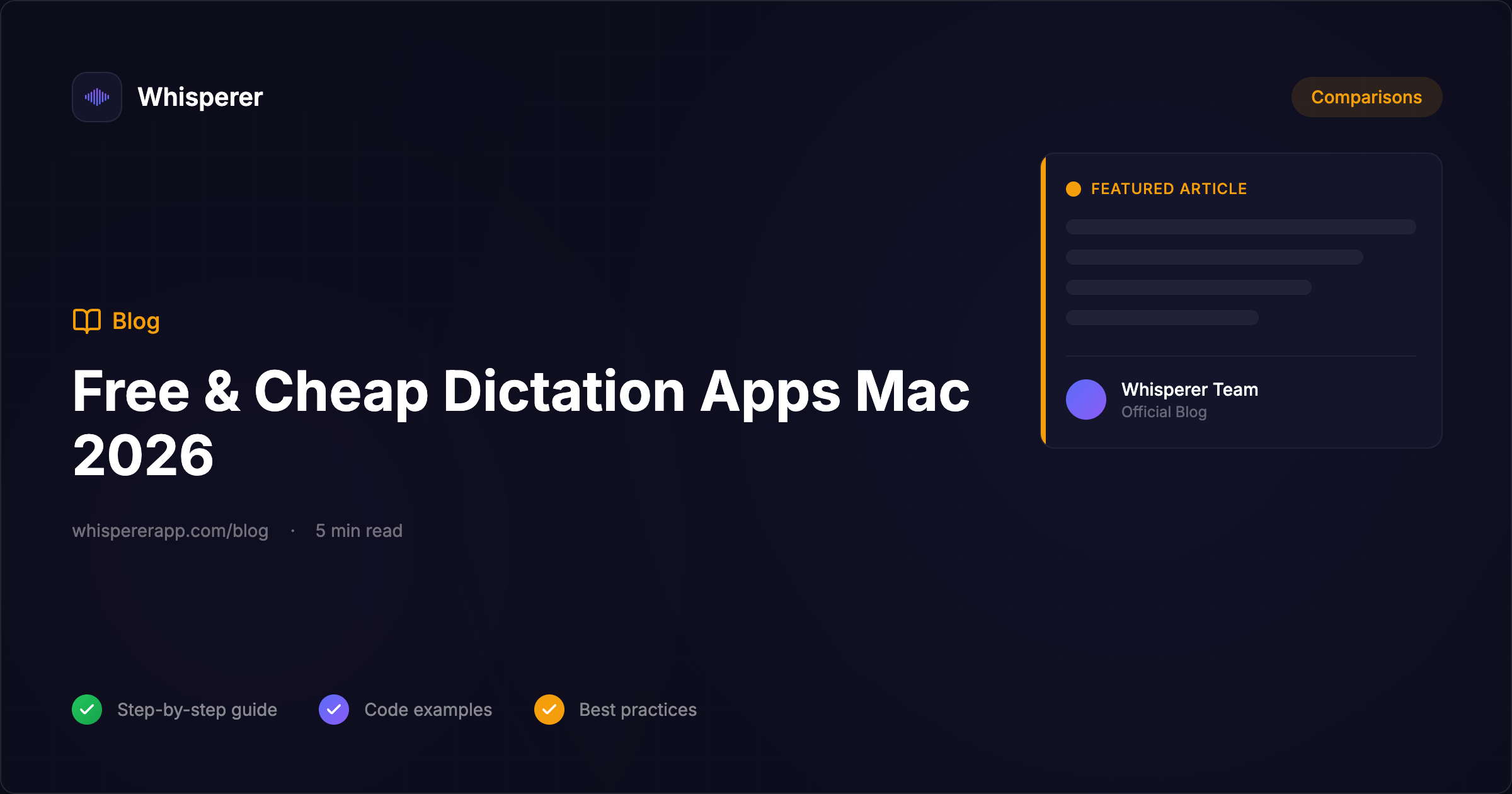 Best Free & Cheap Dictation Apps for Mac in 2026 — Whisperer