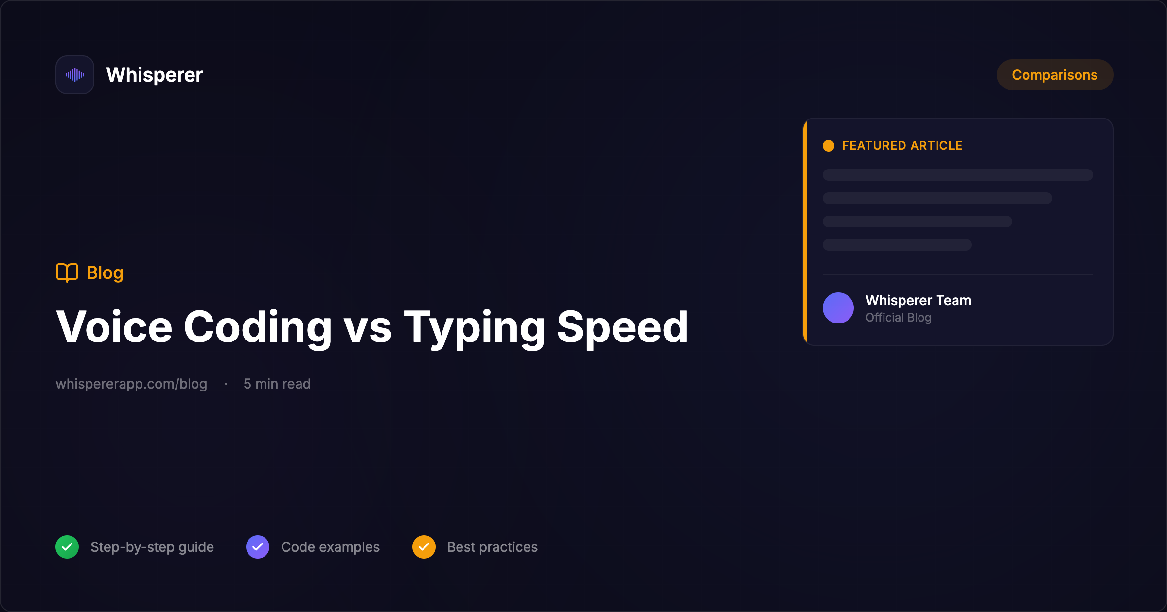 Voice Coding vs. Typing: Speed Comparison with Real Benchmarks — Whisperer